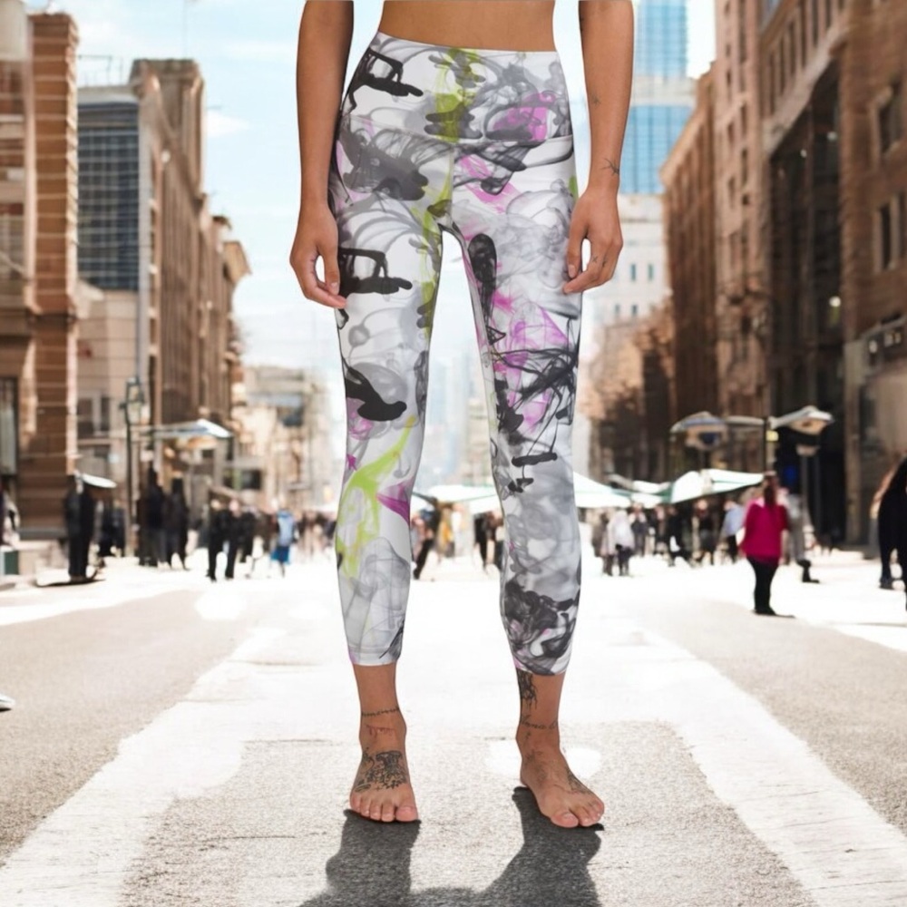 NWT Lululemon Throwback Print Align Pant 25" Unicorn Throwback White Multi Sz 10